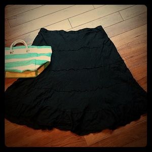 Studio West~black midi skirt